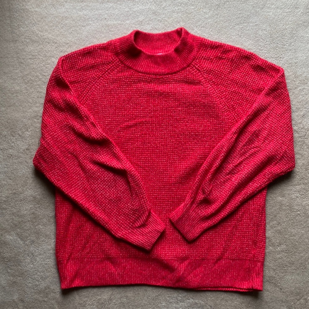 Gap waffle mock neck sweater size large